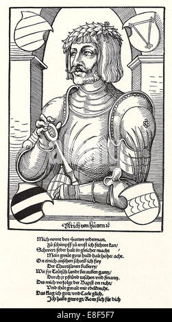 Portrait d'Ulrich von Hutten (1488-1523). Artiste : Schoen, Erhard (1491-1592) Banque D'Images