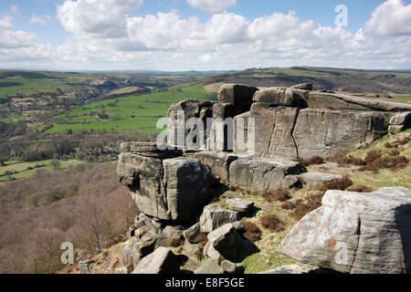 Curbar Edge, Derbyshire, 2009. Banque D'Images