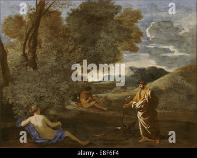 Numa Pompilius et de la Nymphe égérie. Artiste : Poussin, Nicolas (1594-1665) Banque D'Images