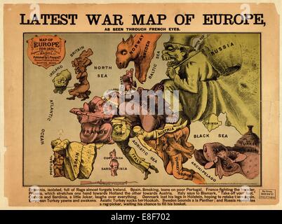 La guerre la plus récente carte de l'Europe : comme vu à travers les yeux de français. Artiste : Hadol, Paul (1835-1875) Banque D'Images