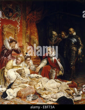 La mort d'Elizabeth I, reine d'Angleterre. Artiste : Paul Delaroche, Hippolyte (1797-1856) Banque D'Images