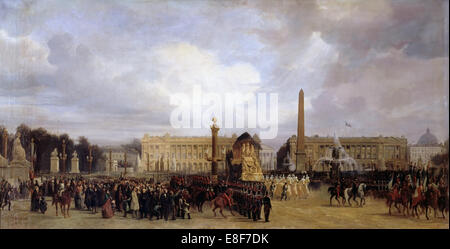 Le Cortège funèbre de Napoléon en passant par la Place de la Concorde 15 décembre 1840. Artiste : Guiaud, Jacques (1810-1876) Banque D'Images