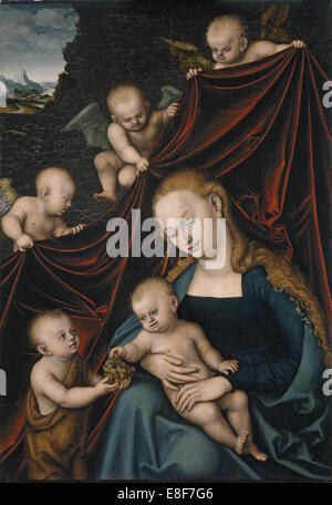 La Vierge et l'enfant avec Saint John et anges. Artiste : Cranach, Lucas, l'ancien (1472-1553) Banque D'Images