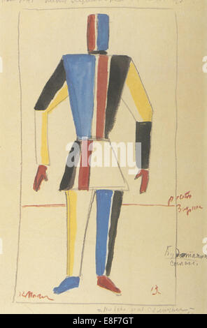 Homme fort futuriste. La conception de costumes pour l'opéra victoire sur le soleil après A. Kruchenykh. Artiste : Kasimir Severinovitch Malevitch, (1878-1935) Banque D'Images