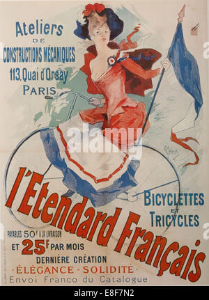 L'Etendard Français bicyclettes (poster). Artiste : Chéret, Jules (1836-1932) Banque D'Images