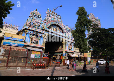 Meenakshi Amman Temple, temple de Minakshi, Tiru-aalavaai, Meenakshi Amman Kovil, Madurai, Tamil Nadu, Inde. Banque D'Images