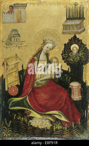 La Vierge et l'enfant dans l'hortus conclusus. Artiste : Master westphalien (active ca 1470-1480) Banque D'Images