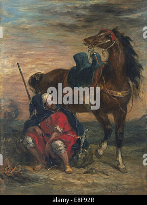 Cavalier arabe. Artiste : Delacroix, Eugène (1798-1863) Banque D'Images