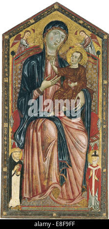 La Vierge et l'enfant ont intronisé avec les Saints Dominique, Martin et deux anges. Artiste : Maître de la Madeleine (active ca 1265-1290) Banque D'Images