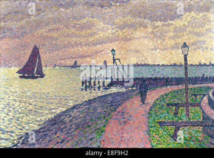 Entrée du port de Volendam. Artiste : Théo Van Rysselberghe, (1862-1926) Banque D'Images