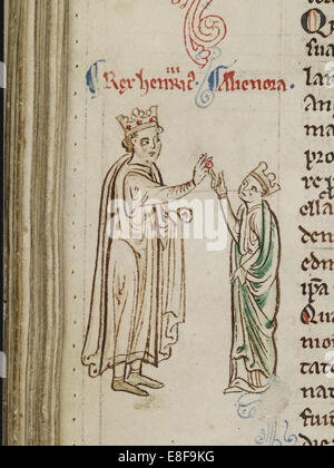 Le mariage d'Henri III et d'Eléonore de Provence (à partir de l'Historia Anglorum, Chronica majora). Artiste : Paris, Matthieu (ch. 1200-1259) Banque D'Images