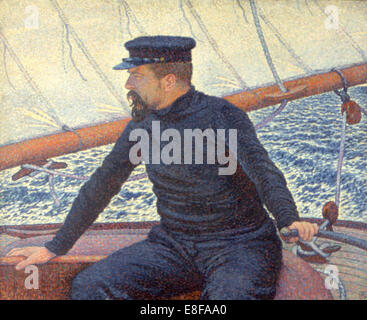 Paul Signac sur son bateau. Artiste : Théo Van Rysselberghe, (1862-1926) Banque D'Images