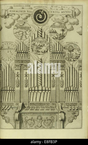 L'harmonie de la naissance du monde (Harmonia Mundi) Nascentis de Musurgia Universalis. Artiste : Kircher, Athanase (1602-1680) Banque D'Images