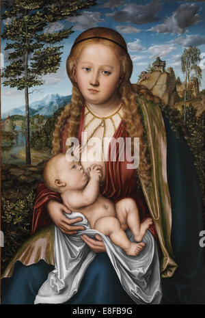 La Vierge allaitant l'enfant. Artiste : Cranach, Lucas, l'ancien (1472-1553) Banque D'Images