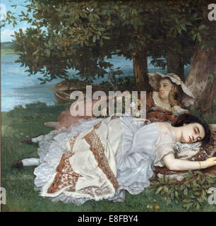 Les jeunes filles au bord de la Seine. Artiste : Courbet, Gustave (1819-1877) Banque D'Images