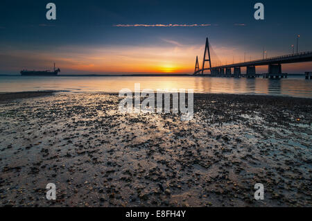 La Malaisie, Johor Bahru, Johor, Lebuhraya Senai-Desaru, Pont à Desaru Highway Banque D'Images