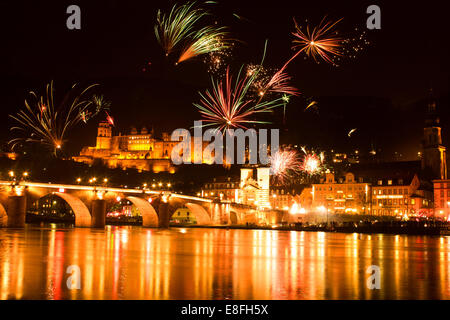 Allemagne, Heidelberg, New Year's Eve celebration Banque D'Images