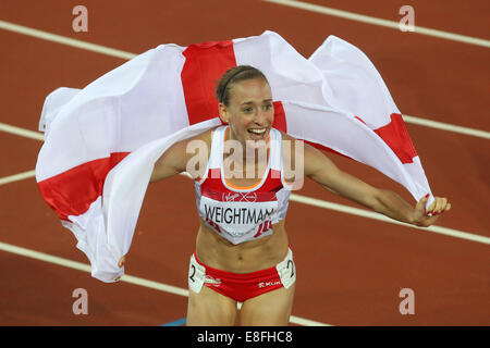 Laura Weightman (FRA) Médaille d'argent - Femmes 1500m Finale. Athlétisme - Hampden Park - Glasgow - Royaume-Uni - 29/07/2014 - Commonwealth Gam Banque D'Images