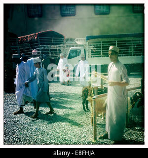 Nizwa, Oman, le marché du bétail local Banque D'Images