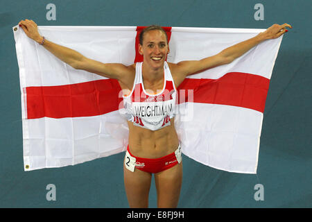 Laura Weightman (FRA) Médaille d'argent - Femmes 1500m Finale. Athlétisme - Hampden Park - Glasgow - Royaume-Uni - 29/07/2014 - Commonwealth Gam Banque D'Images