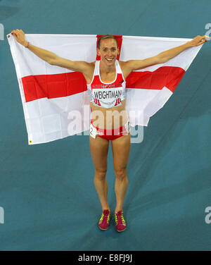 Laura Weightman (FRA) Médaille d'argent - Femmes 1500m Finale. Athlétisme - Hampden Park - Glasgow - Royaume-Uni - 29/07/2014 - Commonwealth Gam Banque D'Images