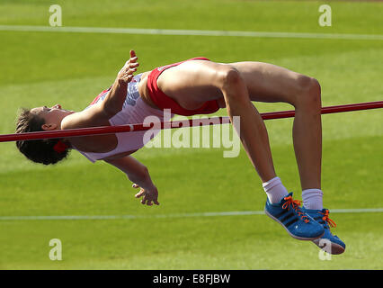 Isobel Pooley (Fra) remporte la médaille d'argent - Femmes finale du saut en hauteur. Athlétisme - Hampden Park - Glasgow - Royaume-Uni - 01/08/2014 - Banque D'Images