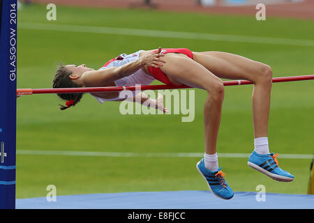 Isobel Pooley (Fra) remporte la médaille d'argent - Femmes finale du saut en hauteur. Athlétisme - Hampden Park - Glasgow - Royaume-Uni - 01/08/2014 - Banque D'Images