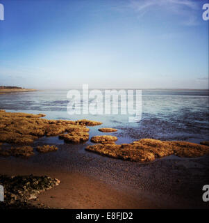 L'Angleterre, dans le Lancashire, journée ensoleillée sur Seascape Banque D'Images