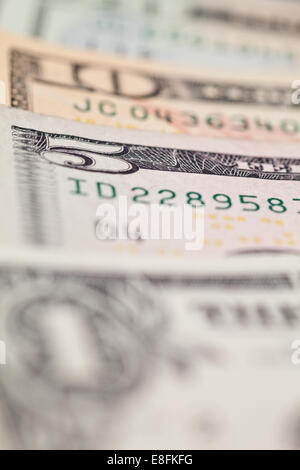 Close up of American Banknotes Banque D'Images