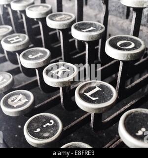Close-up de touches de machine à écrire Banque D'Images