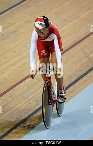 Danni Khan (FRA) est en concurrence. Randonnée à vélo - Femmes 500m contre la montre - Vélodrome Sir Chris Hoy - Glasgow - Royaume-Uni - 24/07/2014 - Commonwealth Banque D'Images