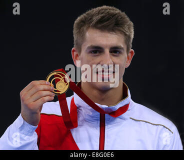 Max Whitlock (FRA) Médaille d'or de gymnastique artistique de- Men's All Round Final - l'ESS Hydro - Glasgow - Royaume-Uni - 30/07/2014 - Commonwea Banque D'Images