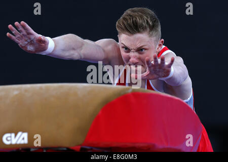 Nil Wilson (FRA) en action sur base. La gymnastique artistique- Men's All Round Final - l'ESS Hydro - Glasgow - Royaume-Uni - 30/07/2014 - C Banque D'Images