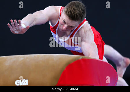 Nil Wilson (FRA) en action sur base. La gymnastique artistique- Men's All Round Final - l'ESS Hydro - Glasgow - Royaume-Uni - 30/07/2014 - C Banque D'Images