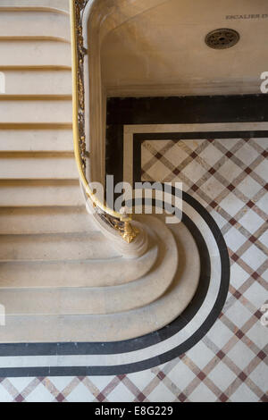 Escalier de marbre dans la section Richelieu du musée du Louvre, Paris, France Banque D'Images