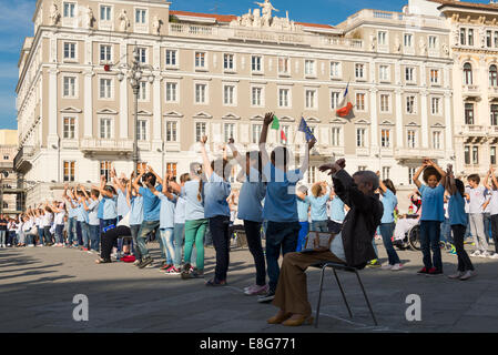 La Piazza Unità d'Italia (unité de Place d'Italie, Trieste, Italie. Banque D'Images