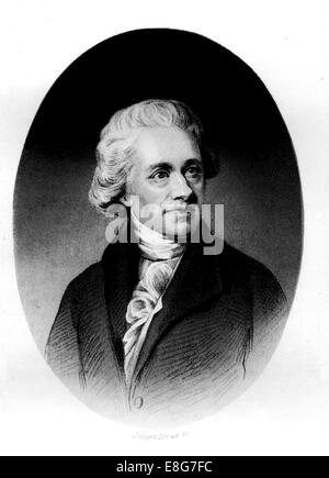 WILLIAM HERSCHEL (1738-1822) gravure de l'astronome germano-britannique sur la base d'une peinture de 1785 par Lemuel Abbott Banque D'Images