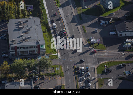 Intersection du Boulevard Wilfrid Hamel et de la rue Notre Dame est représentée dans la banlieue de la ville de Québec L'ancienne Banque D'Images