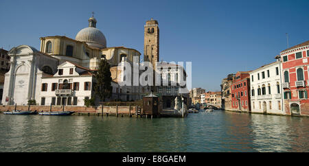 San Geremia, Grand Canal et le Canal de Cannaregio, Venise, Italie. Banque D'Images