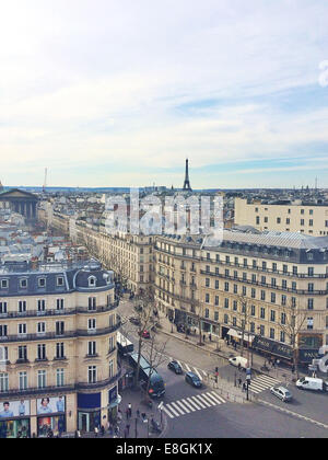 France, Paris, vue de la ville depuis le toit galeris lafayette Banque D'Images