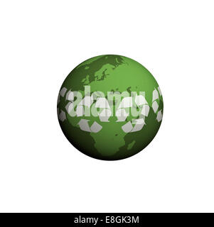 Image générée numériquement de la planète terre, Green World Banque D'Images
