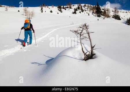 Athlète d'hiver paysage d'hiver dans la neige, Tirol, Autriche Banque D'Images