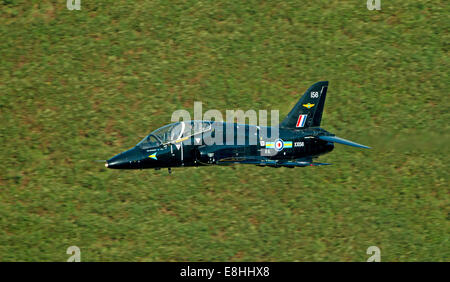 RAF Hawk T1 l'exercice de formation de vol à basse altitude dans la zone de vol Faible 7 Pays de Galles Banque D'Images