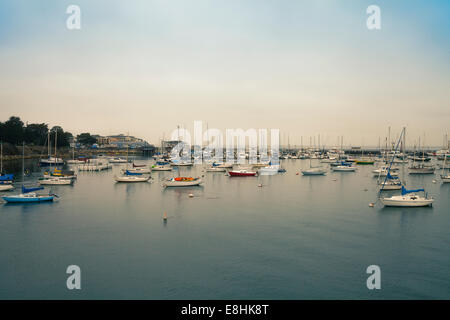 Voir des bateaux dans la baie de Monterey, Californie, États-Unis Banque D'Images