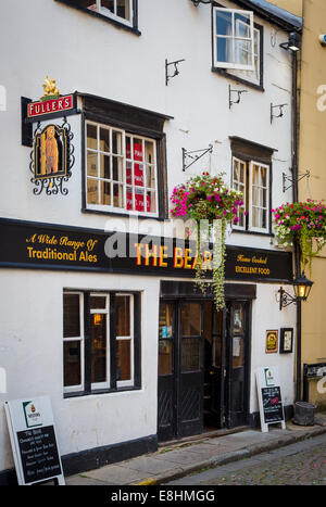 Le pub de l'ours est. 1242, près de Christ Church College, Oxford University, Oxford, Angleterre Banque D'Images