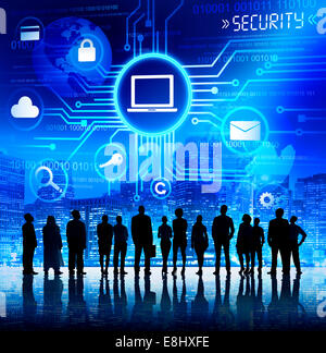 Groupe de gens d'affaires d'être conscients de la sécurité de l'information Banque D'Images