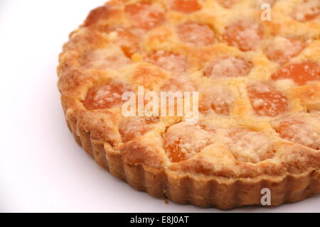 Tranche de Tarte aux abricots frais dessert. Banque D'Images