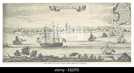 Page 22 du répertoire de King's 1893 New York City, avec une illustration, un croquis, une carte ou un dessin de New York et de l'East River, vus de Brooklyn Heights. Banque D'Images