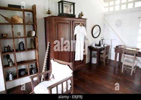 L'hôpital Albert Schwietzer. Le musée. La chambre d'Albert Schweitzer. Lambaréné. Le Gabon. Banque D'Images