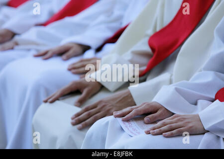 Prêtre ordinations à la cathédrale Notre-Dame de Paris Banque D'Images